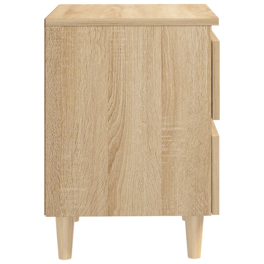 Mesa de cabeceira c/ pernas de pinho 40x35x50cm carvalho sonoma