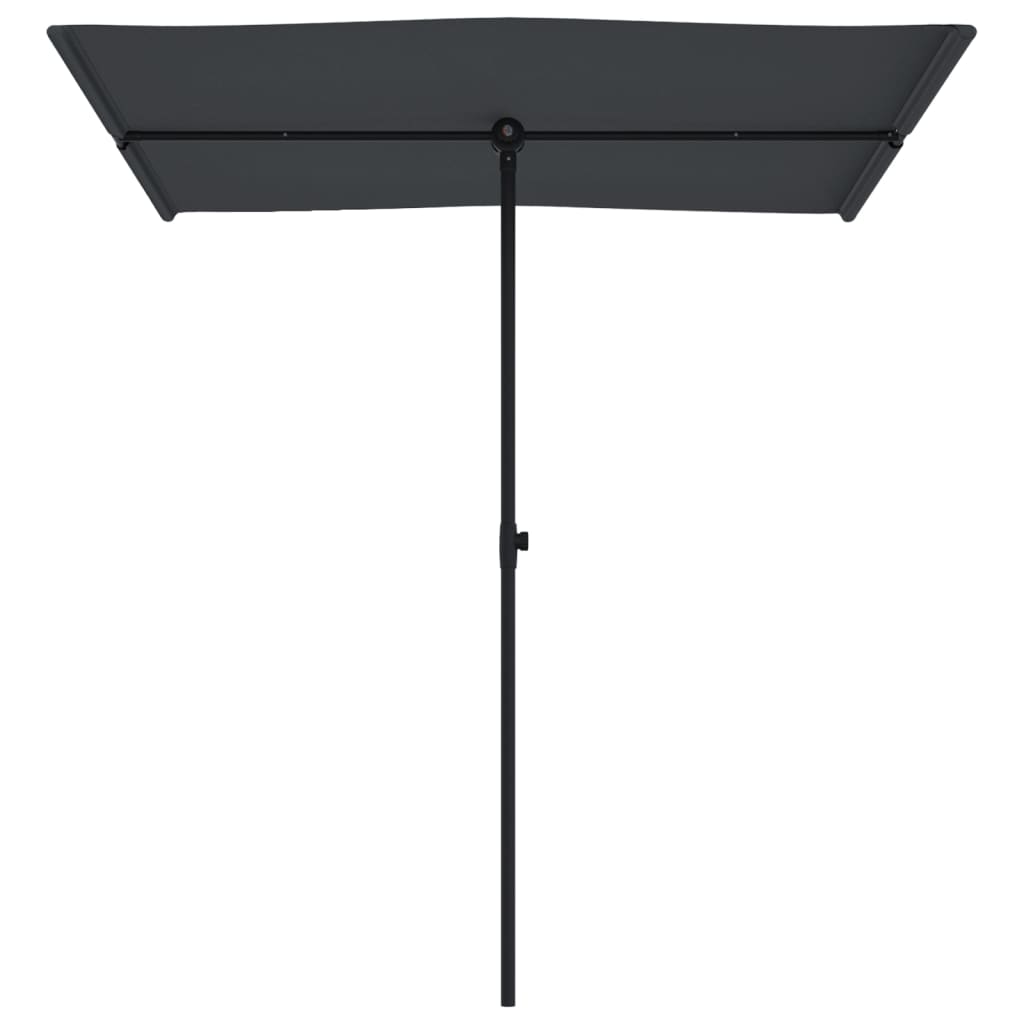 Guarda-sol de jardim com poste de alumínio 180x110 cm preto