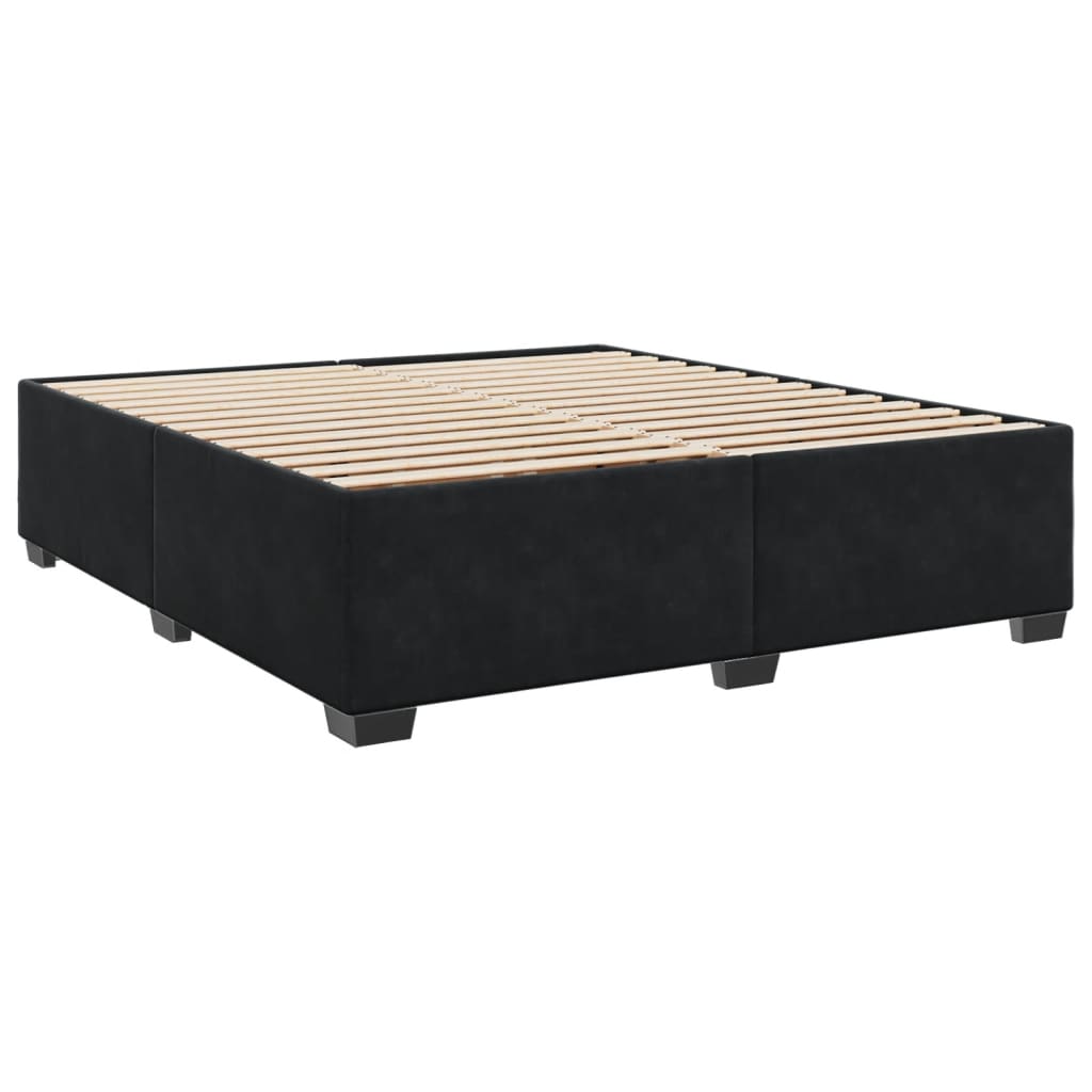 Estrutura de cama sem colchão 180x200 cm veludo preto