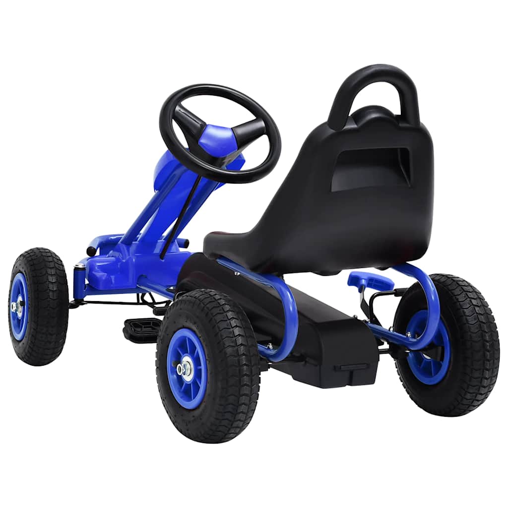 Kart a pedais com pneus pneumáticos azul