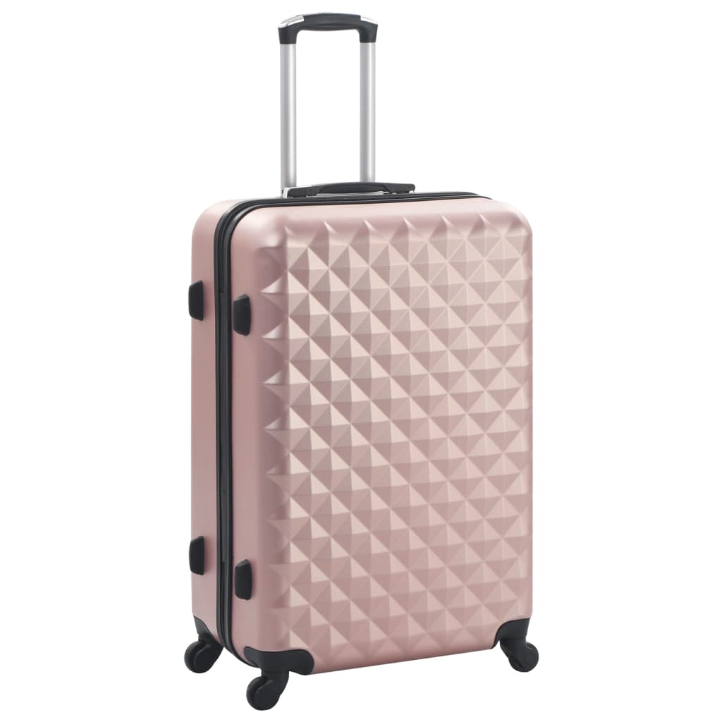 Conjunto de tróleis estojo rígido 3 pcs ABS ouro rosa