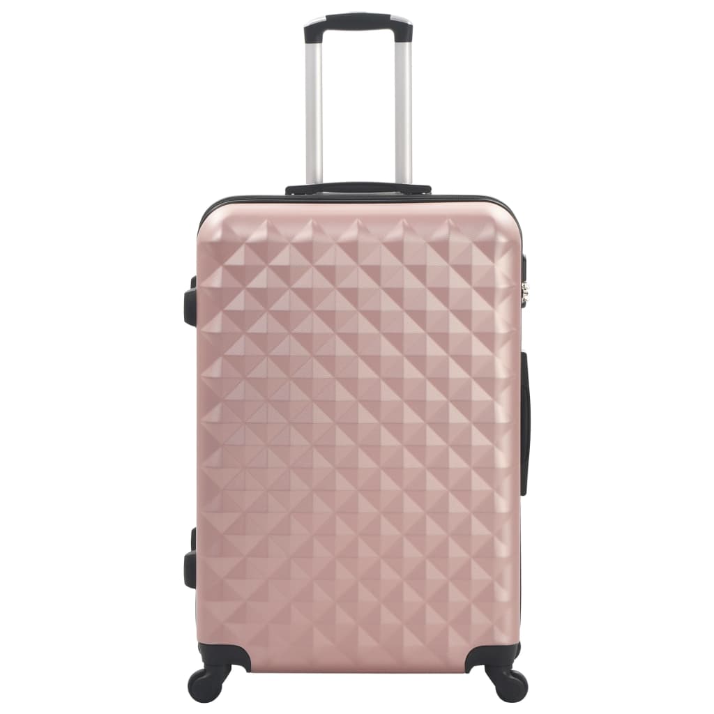 Conjunto de tróleis estojo rígido 3 pcs ABS ouro rosa