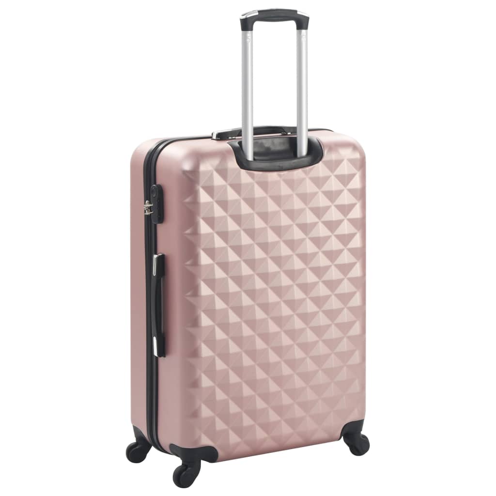 Conjunto de tróleis estojo rígido 3 pcs ABS ouro rosa