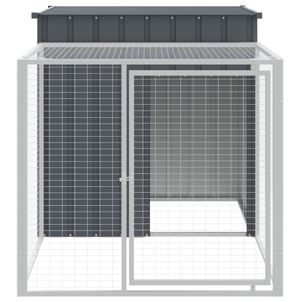 Gaiola para galinhas com corredor antracite 110x201x110 cm aço galvanizado