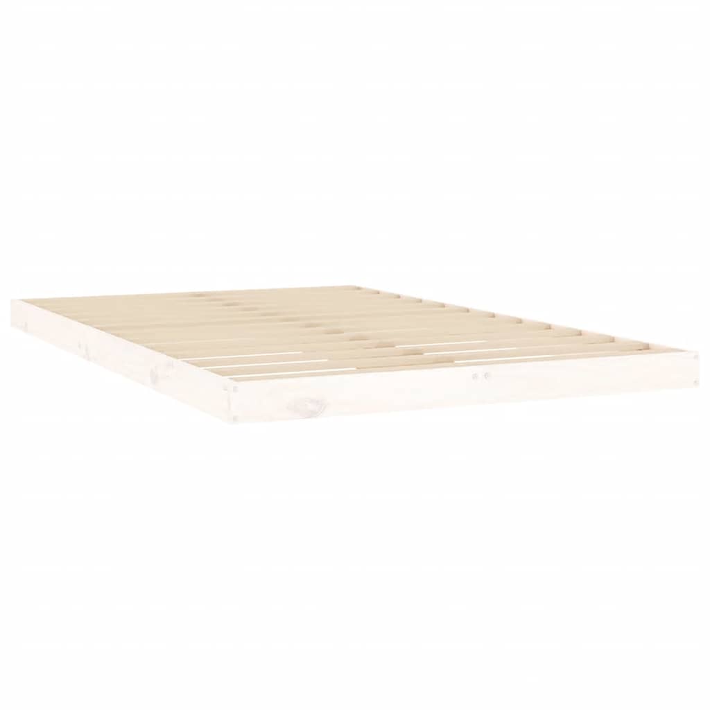 Estrutura de cama 120x200 cm madeira de pinho maciça branco2