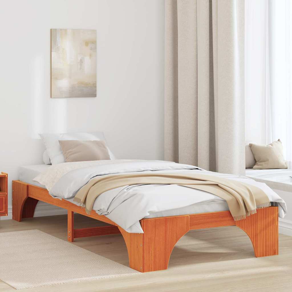 Estrutura da cama marrom cera 100 x 200 cm