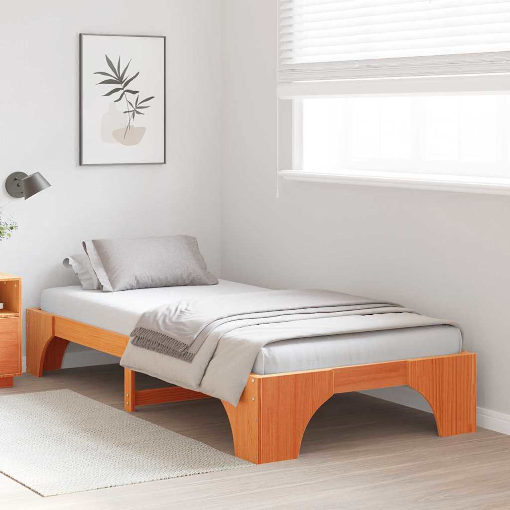 Estrutura da cama marrom cera 100 x 200 cm