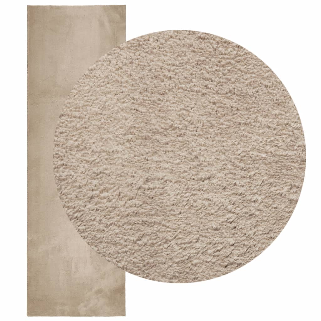 Tapete pelo curto macio e lavável huarte 80x250 cm cor areia