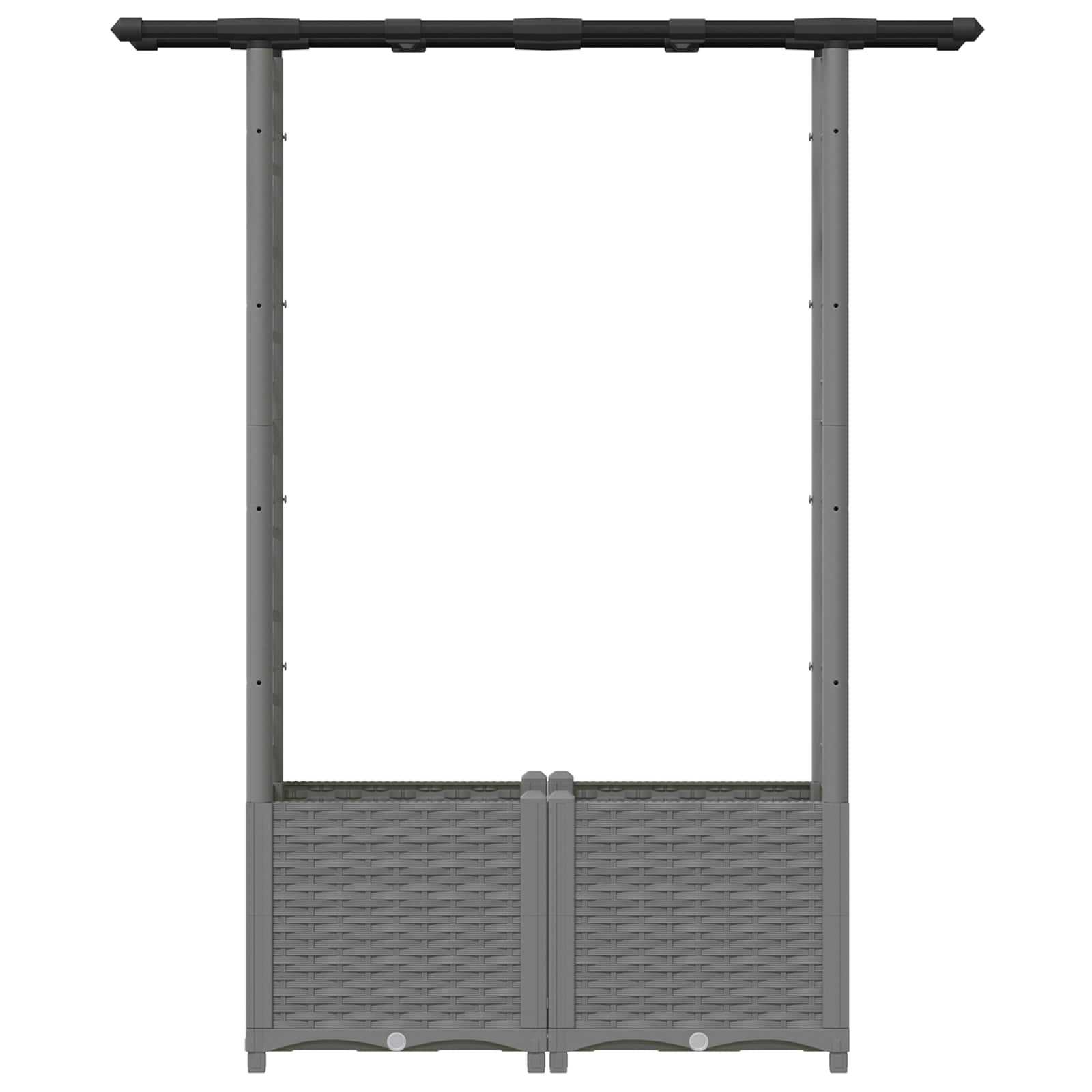 Cama elevada com treliça e telhado cinzento-claro PP