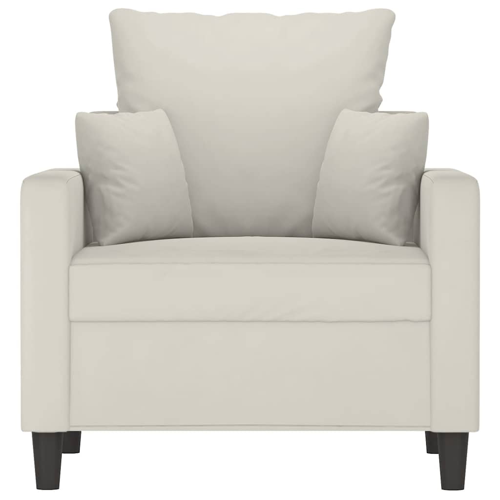 Poltrona 60 cm veludo cor creme