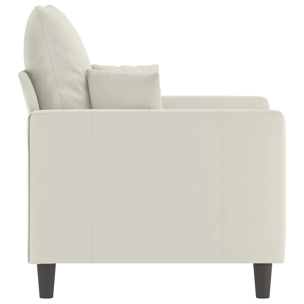 Poltrona 60 cm veludo cor creme