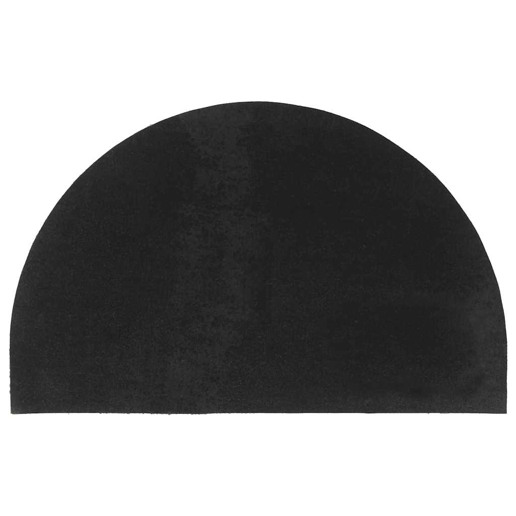 Tapete de porta semicircular 50x80 cm fibra coco tufada preto