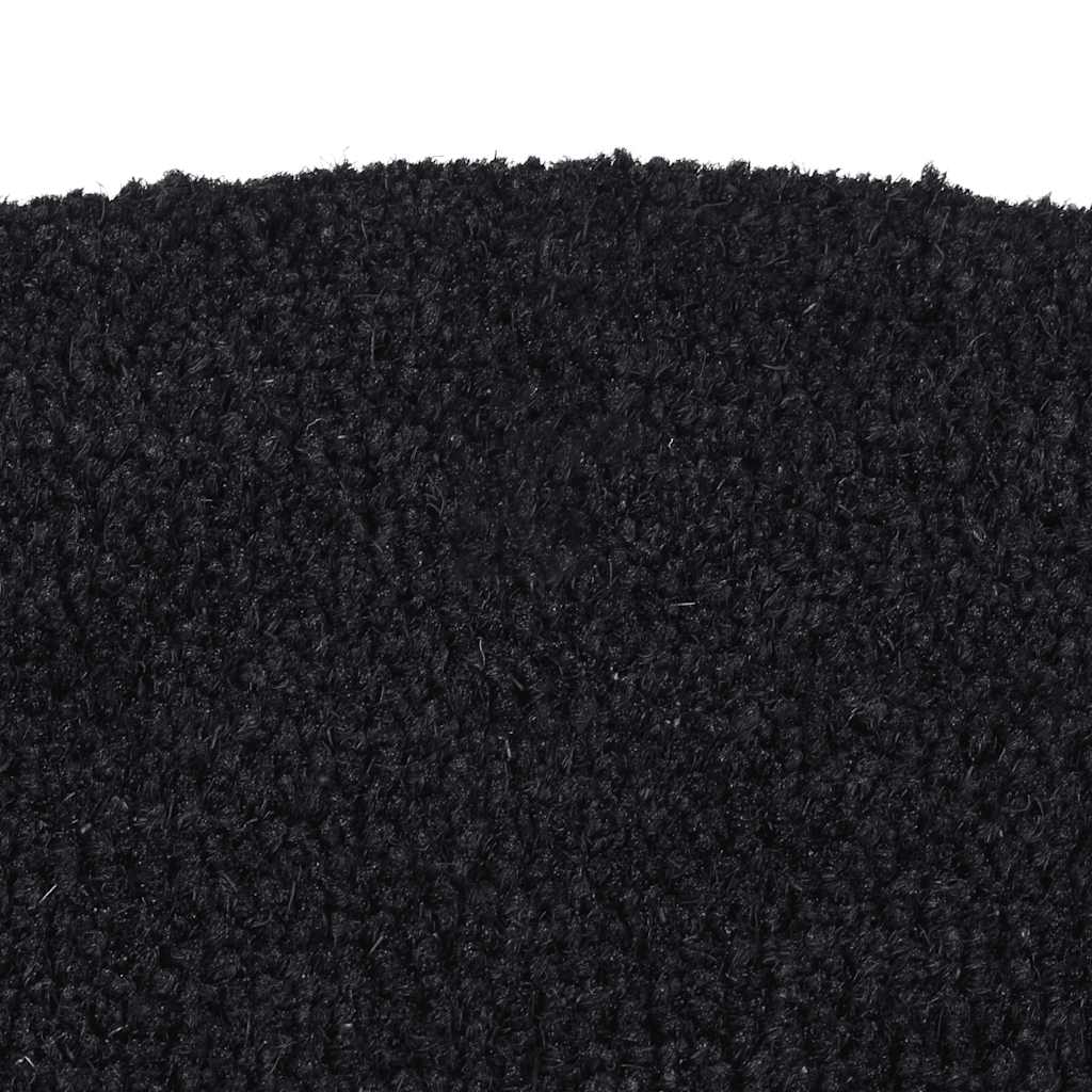 Tapete de porta semicircular 50x80 cm fibra coco tufada preto