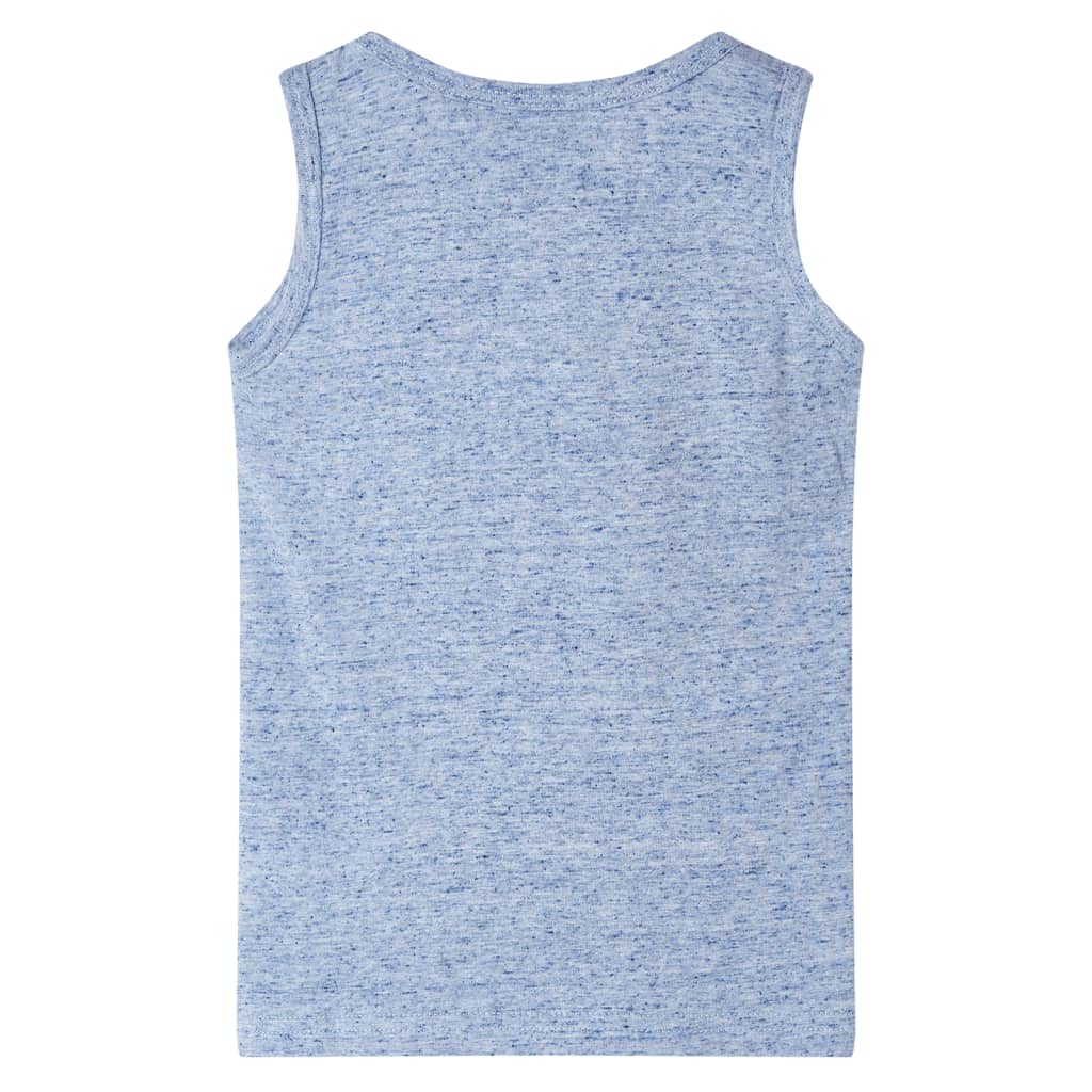 T-shirt de manga cava criança azul-mesclado 128