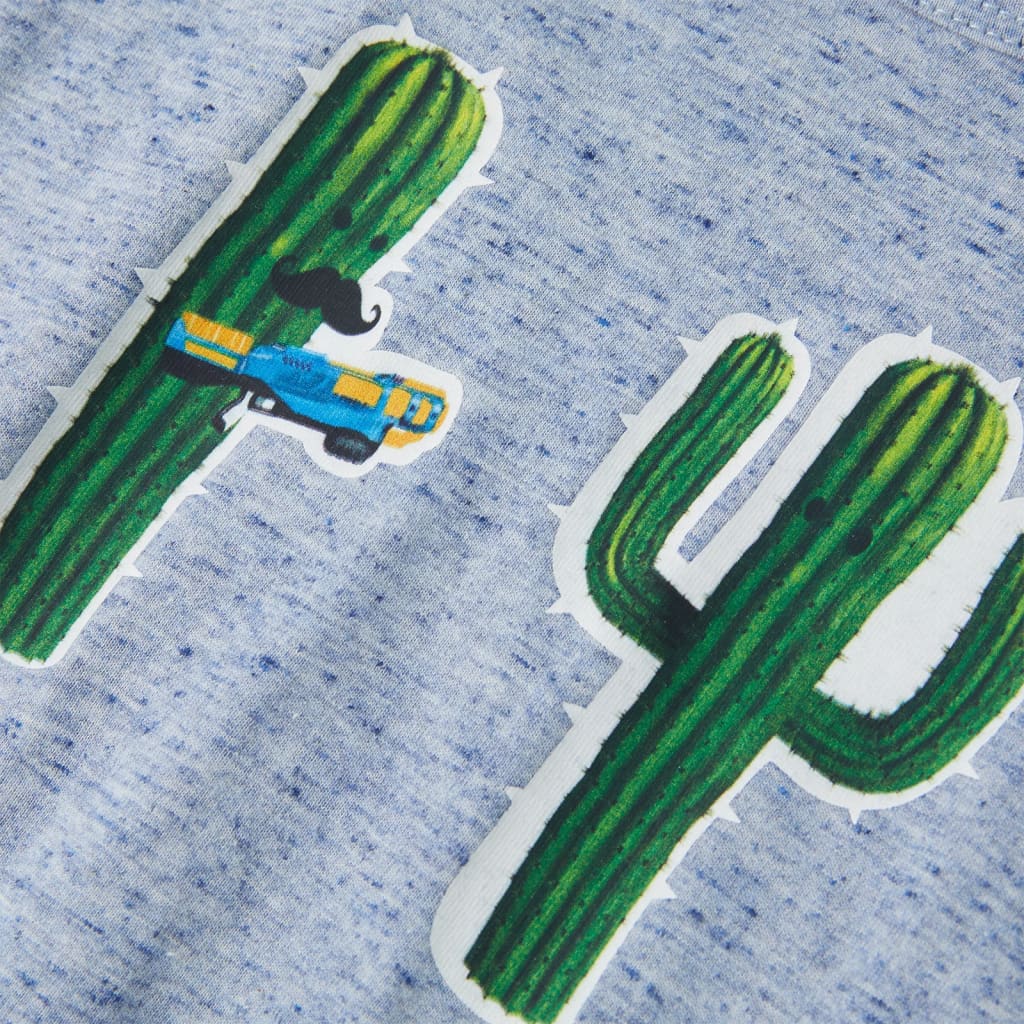 T-shirt de manga cava criança azul-mesclado 128