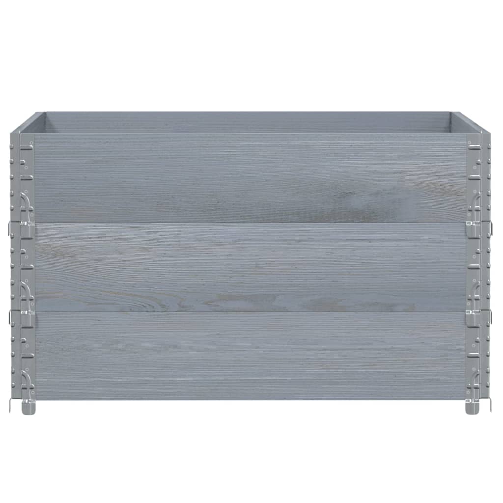 Colares p/ paletes 3 pcs 100x100 cm madeira pinho maciça cinza