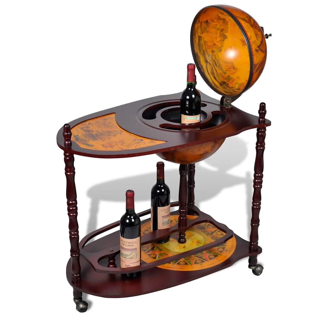 Suporte garrafas vinho forma globo madeira eucalipto