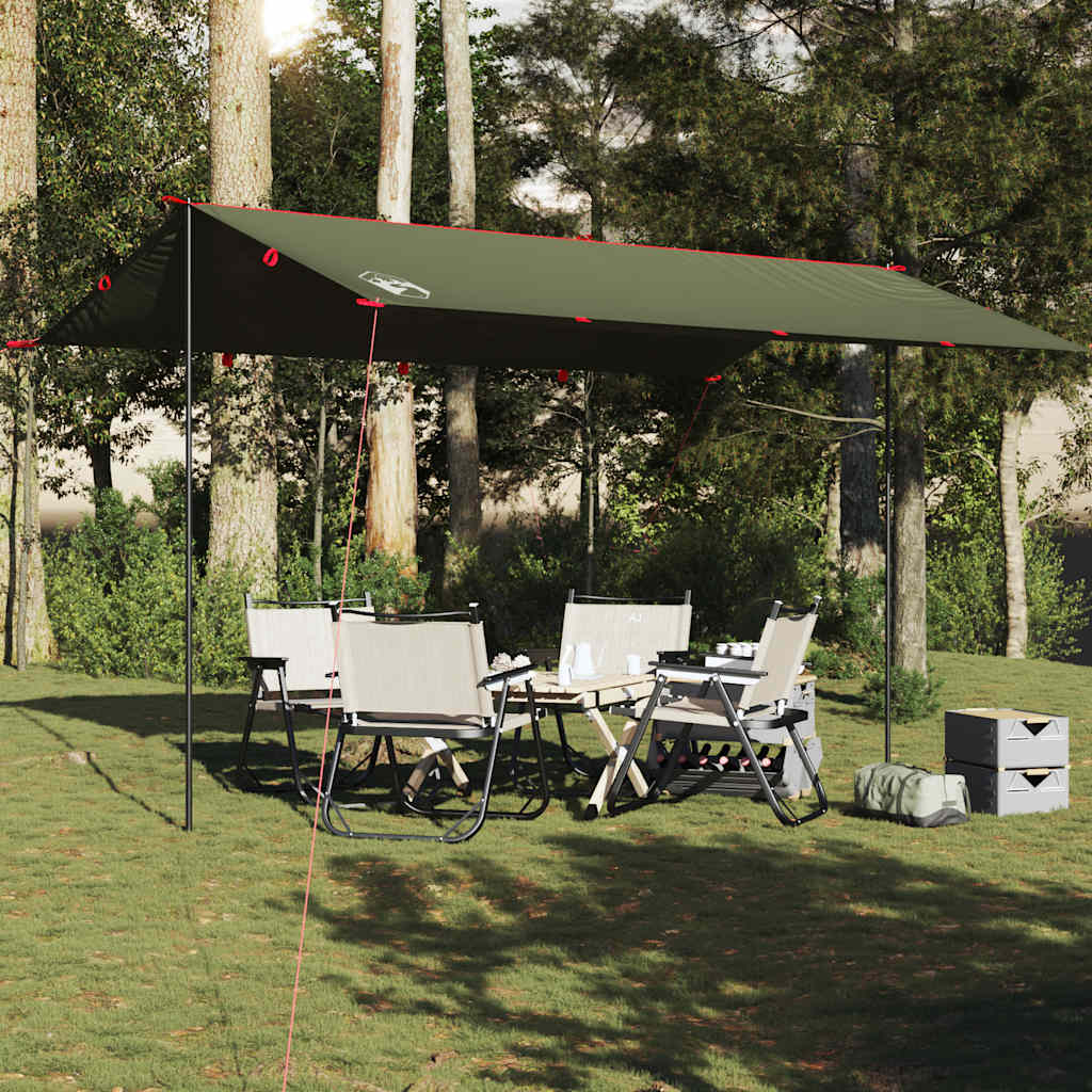 Lona de campismo 506x306 cm impermeável verde azeitona