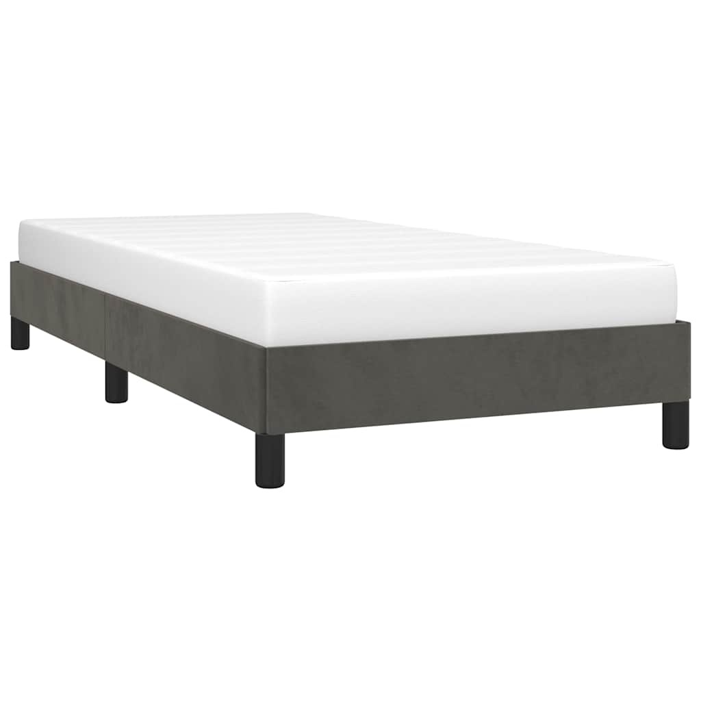 Estrutura de cama sem colchão 90x190 cm veludo cinzento-escuro