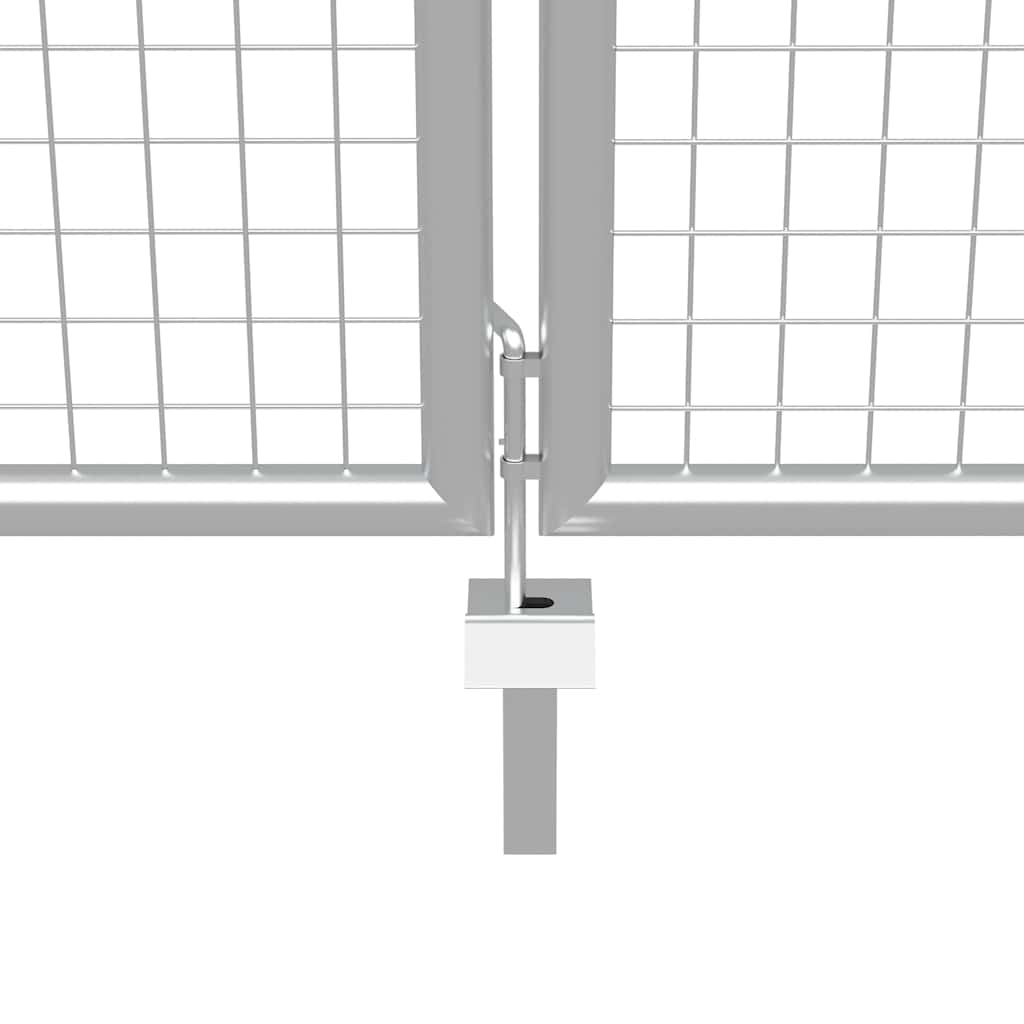 Portão de jardim em aço galvanizado 400 x 150 cm cor prata