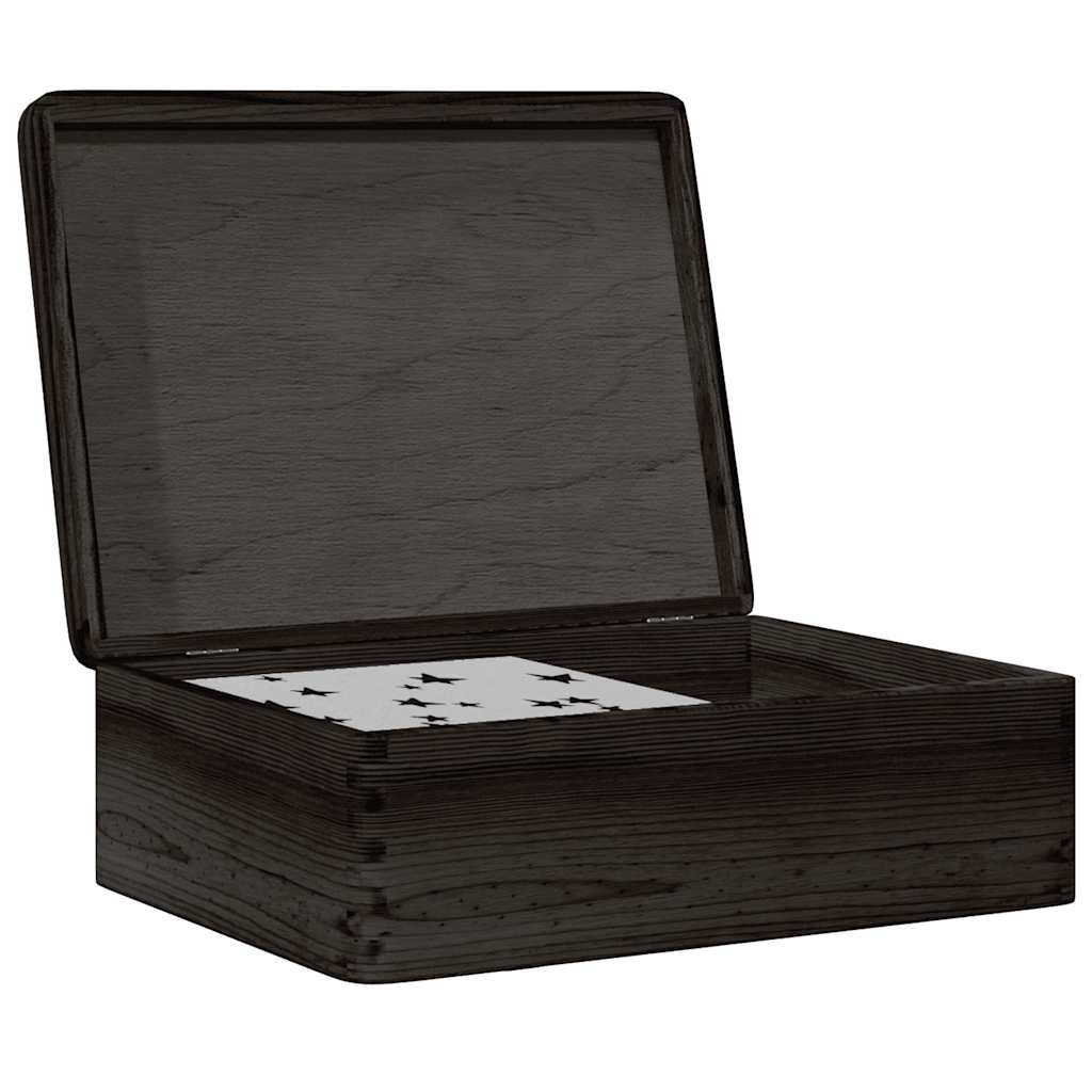 Caixa de madeira tampa preta 40x30x13 cm pinho madeira maciça