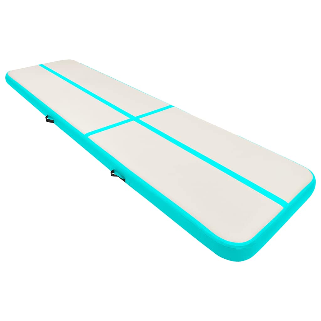 Colchão de ginástica insuflável c/ bomba 700x100x15cm PVC verde