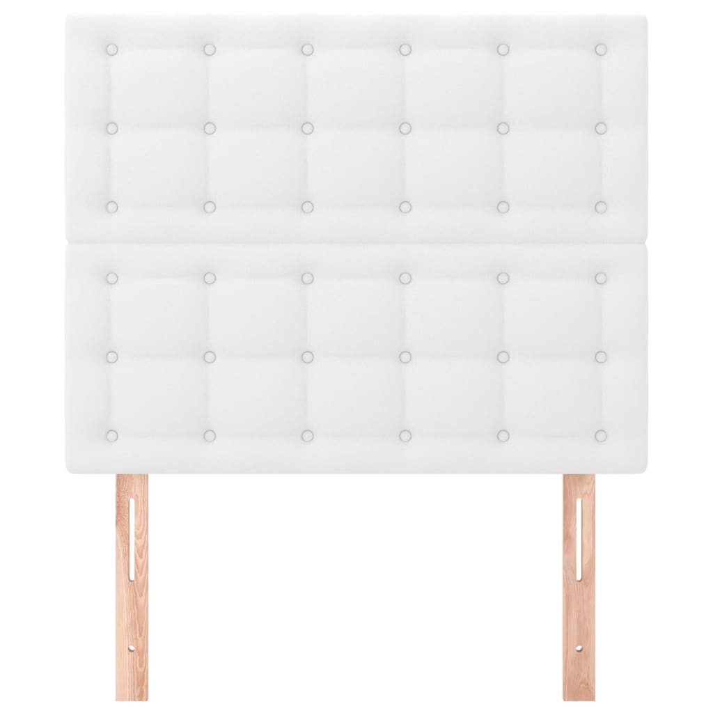 Cabeceira branca 100x5x118/128 cm couro sintético