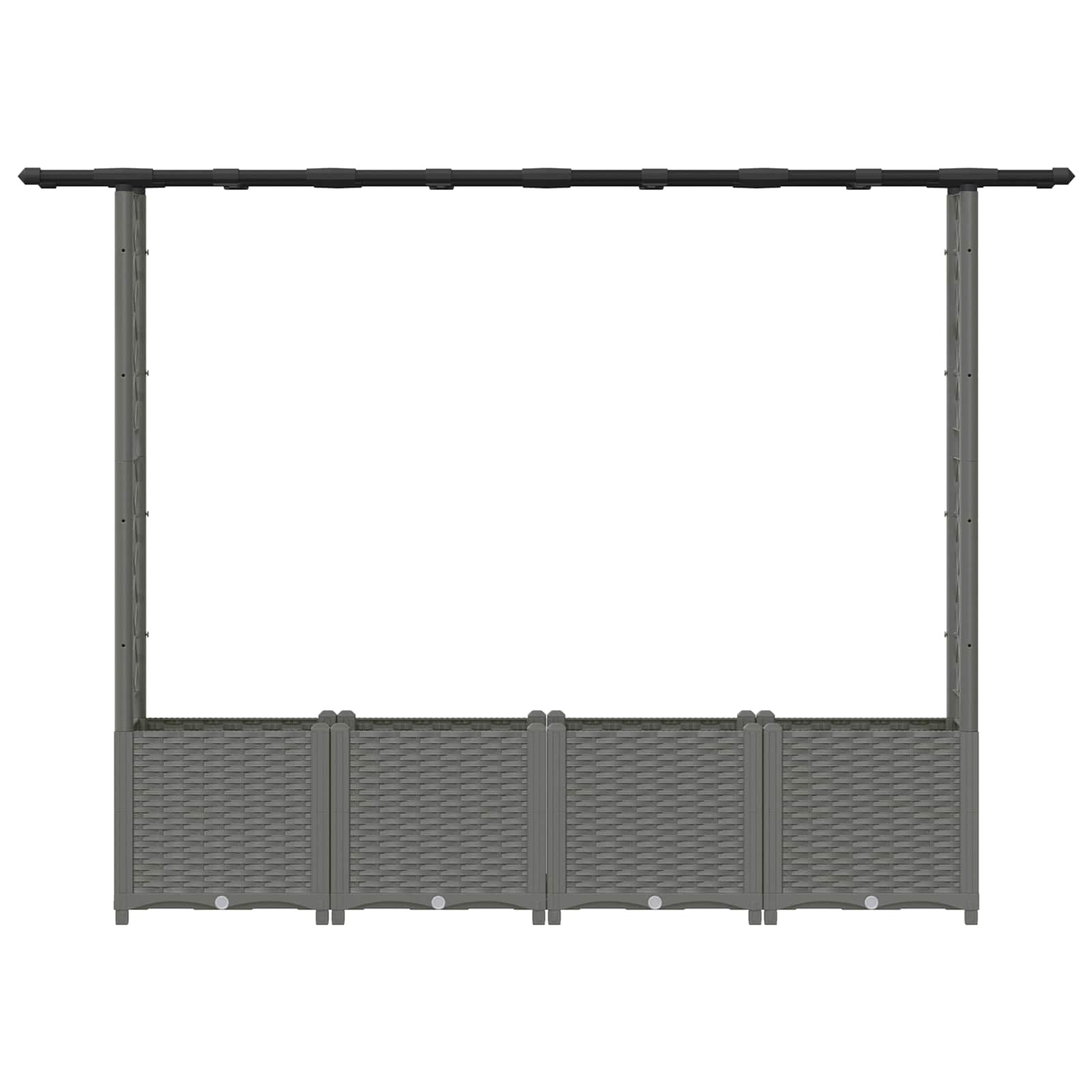 Cama elevada com treliça e telhado cinzento-claro PP