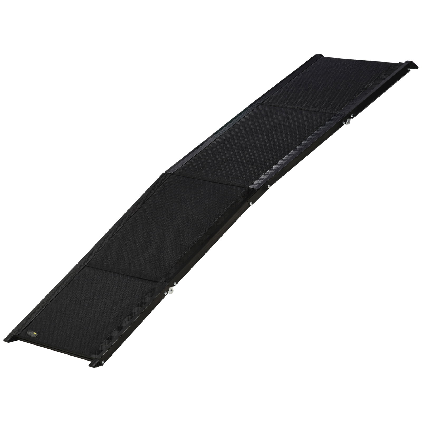 Rampa dobrável para cães com superfície antiderrapante alça e gancho carga máxima 60 kg 158x43,5x2,5 cm preto