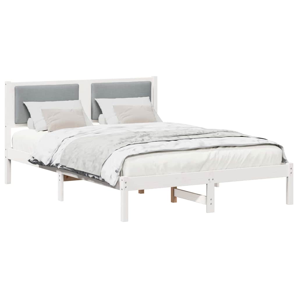 Estrutura da cama com cabeceira cinzento-claro 160 x 200 cm