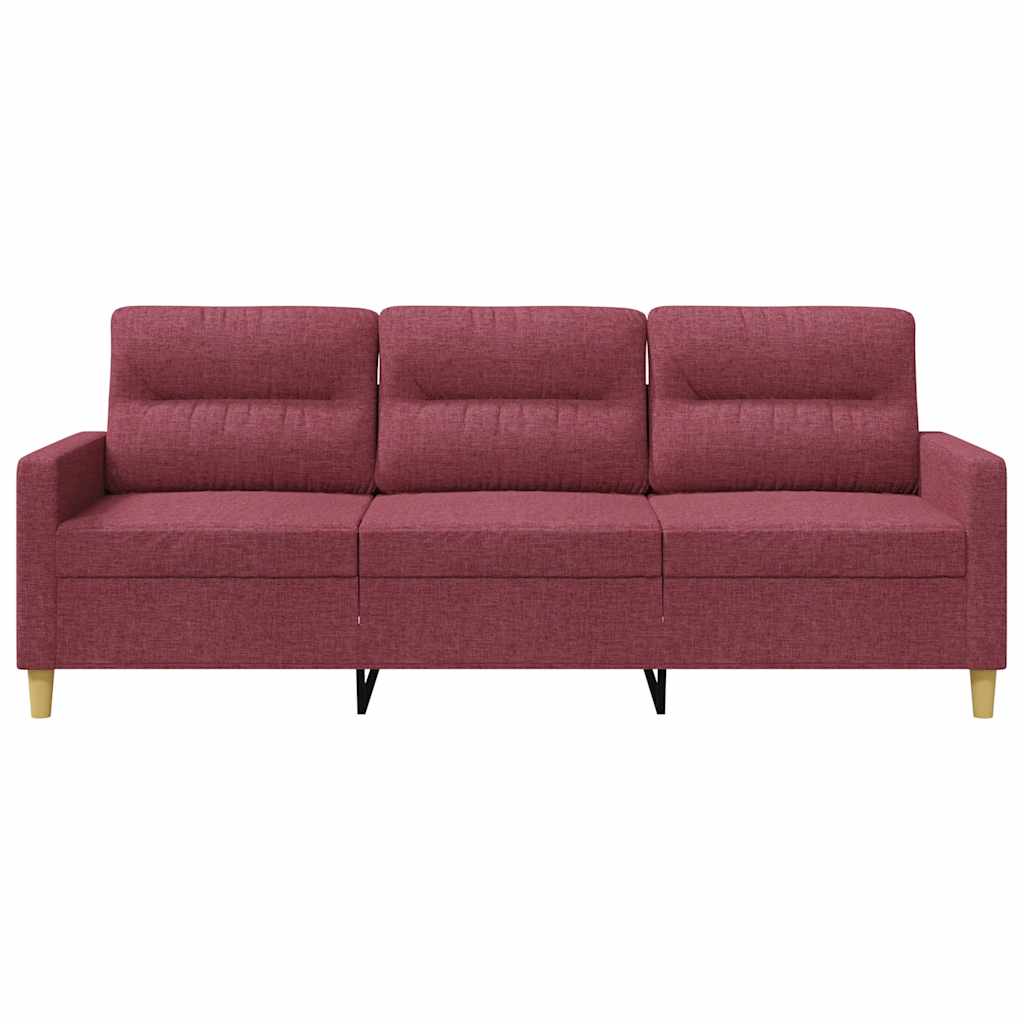 Sofá de 3 lugares tecido 180 cm vermelho tinto
