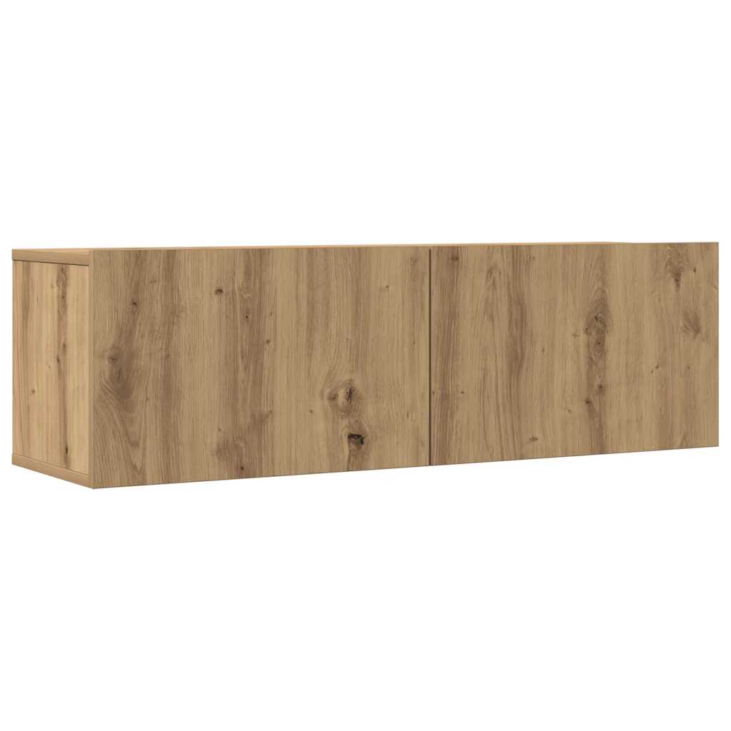 Conjunto de armário TV parede 5 pcs madeira carvalho artisiano
