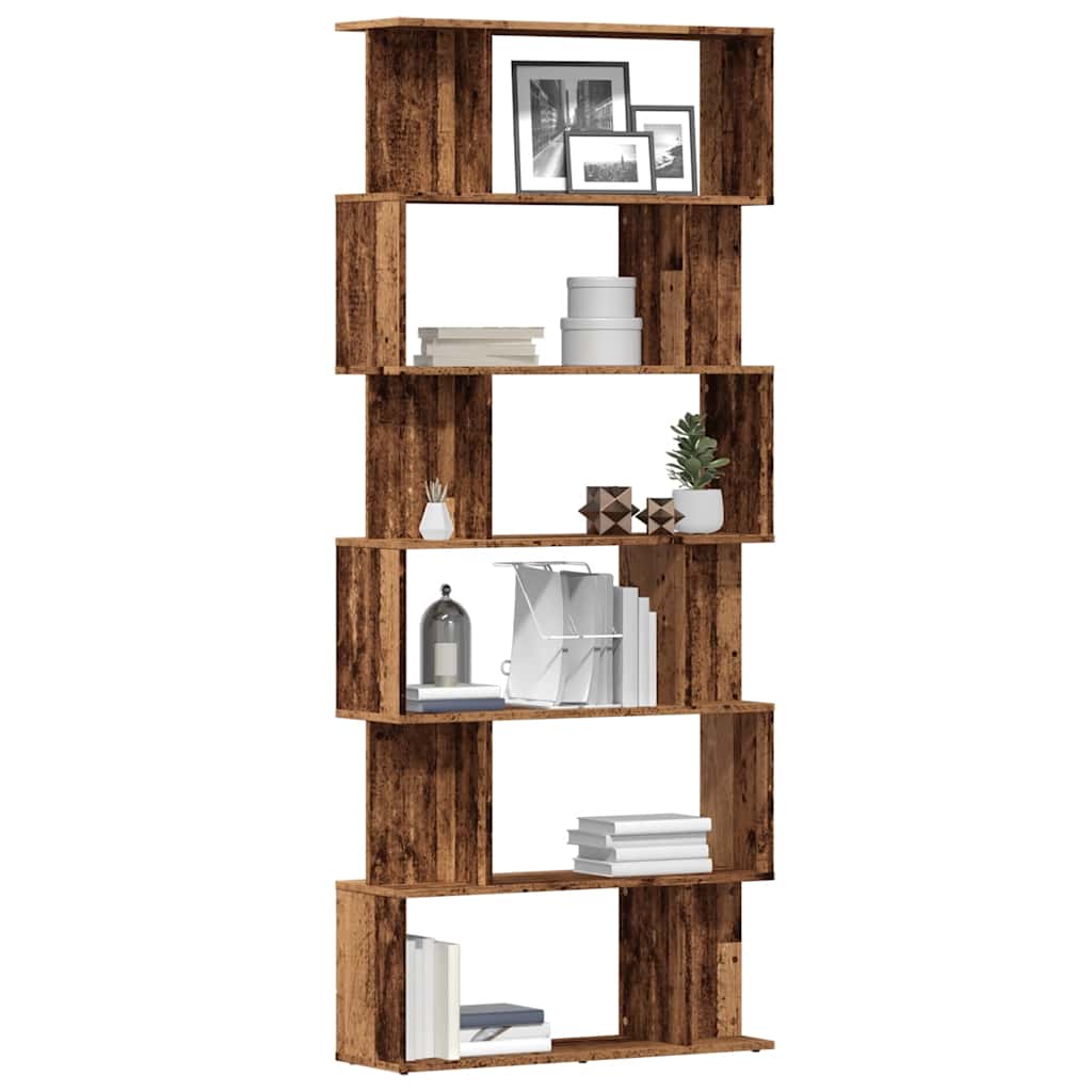 Armário de livros madeira velha 80x24x192 cm madeira trabalhada