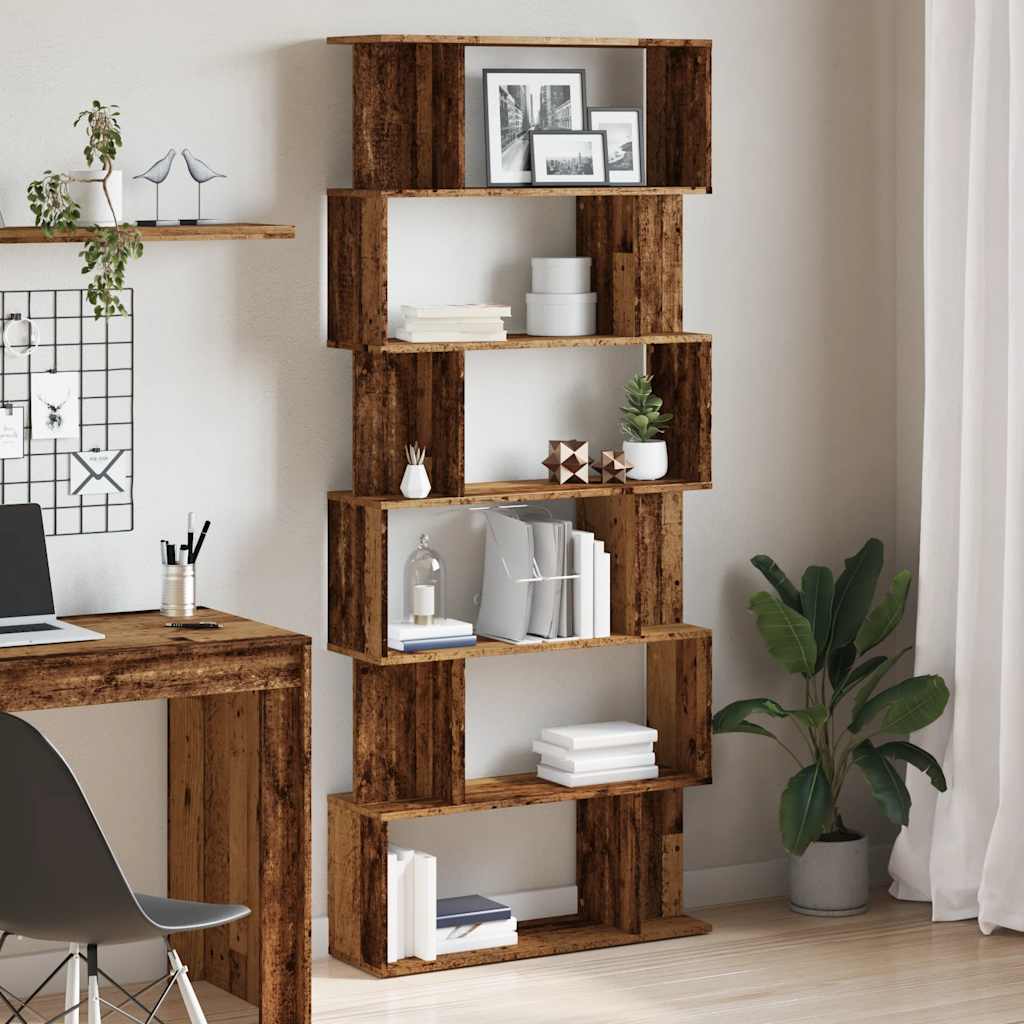 Armário de livros madeira velha 80x24x192 cm madeira trabalhada