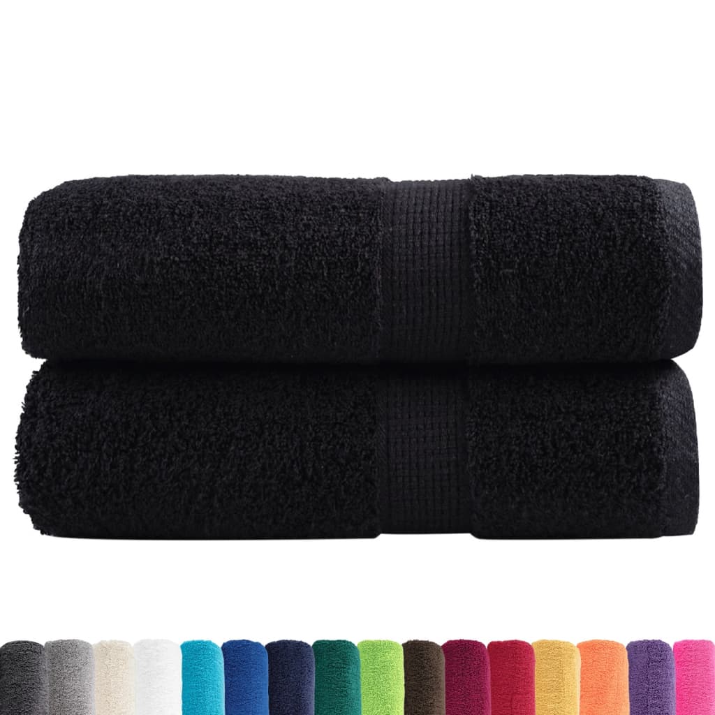 Toalhas de bidé premium solund 2 pcs 30x50 cm 600 gsm preto