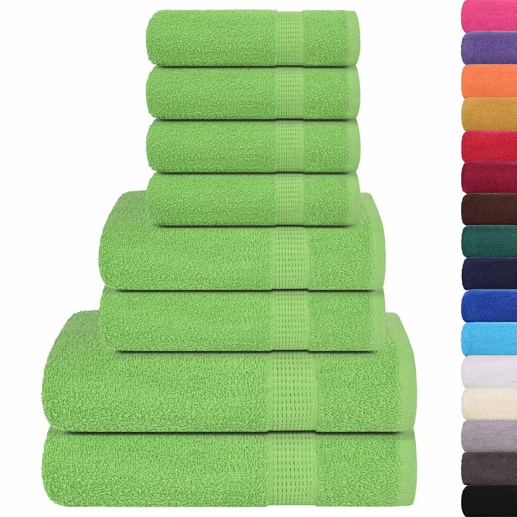 8Pcs conjunto de toalhas frogn 360 g/m² verde maça