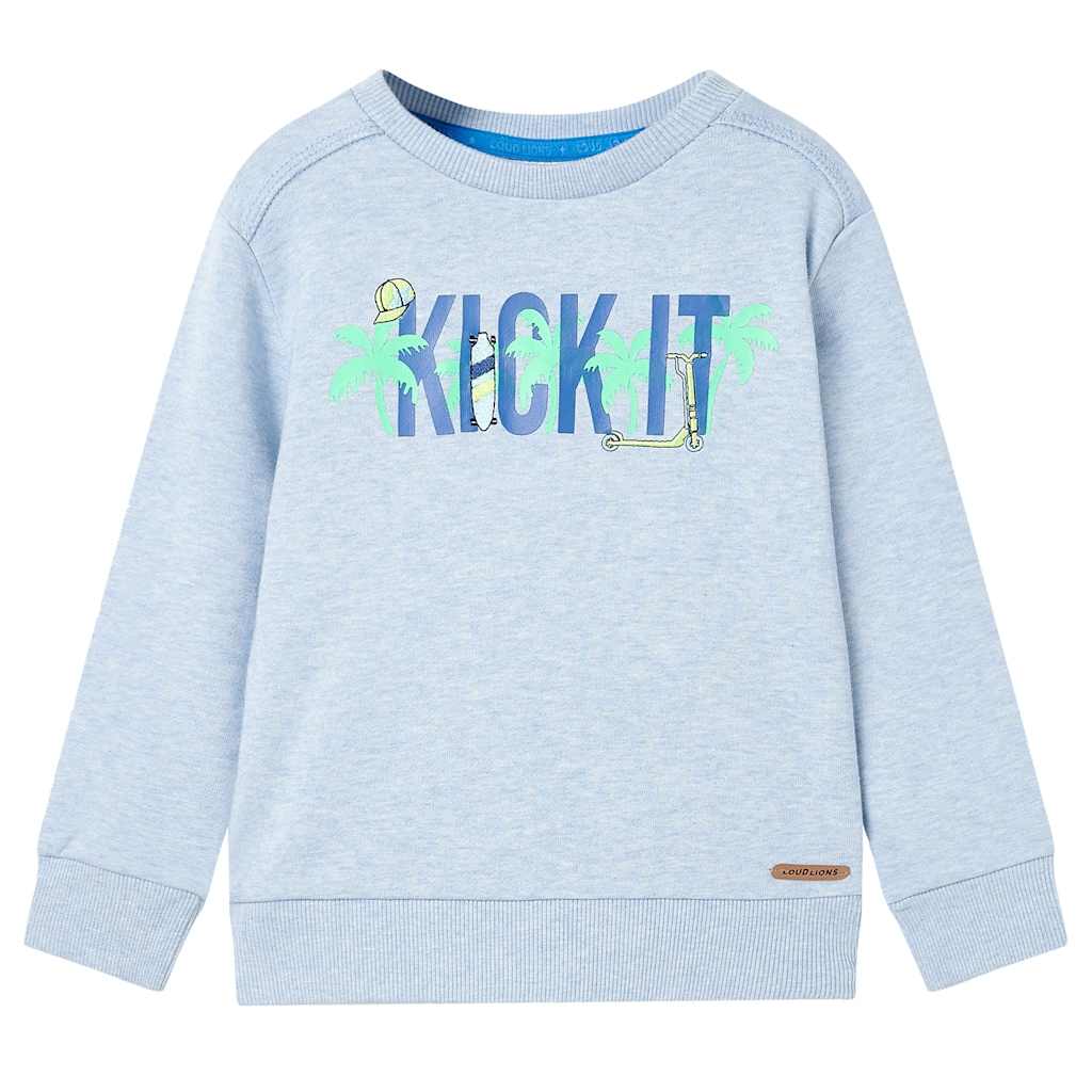 Sweatshirt para criança azul-suave mesclado 128