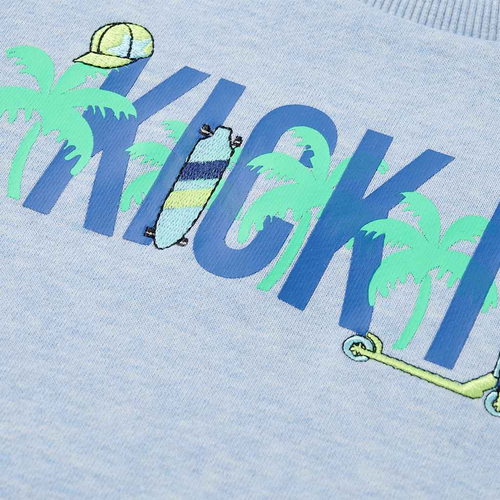 Sweatshirt para criança azul-suave mesclado 128