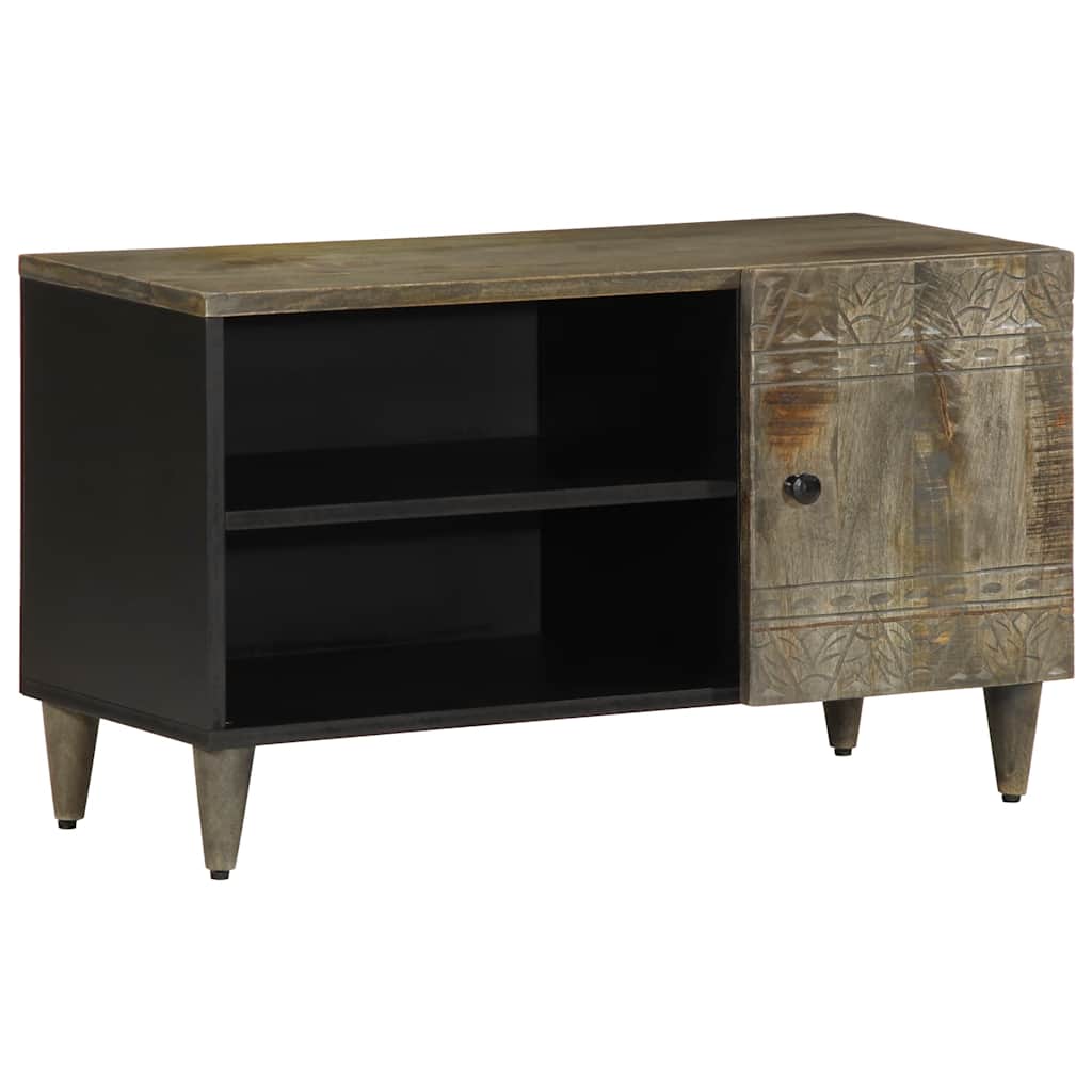 Móvel TV cinzento claro 80x31,5x46 cm madeira mangueira maciça