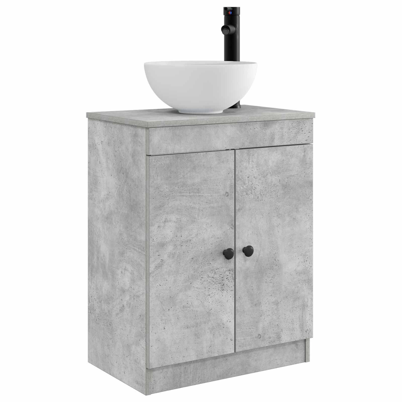 Gabinete de banheiro com pia cinzento cimento 54 x 35 x 83 cm