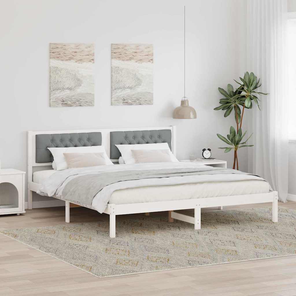 Estrutura da cama com cabeceira cinzento-claro 160 x 200 cm