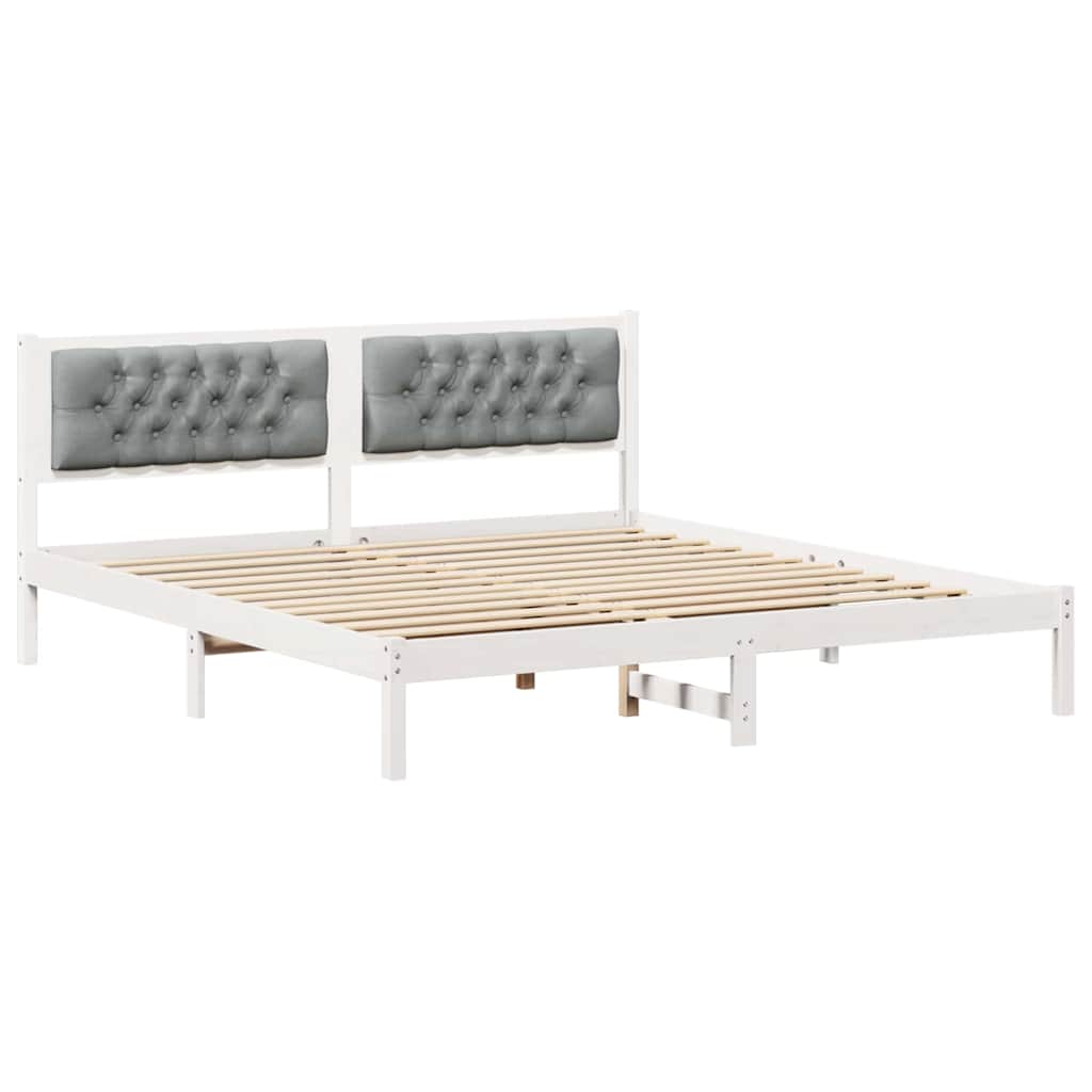 Estrutura da cama com cabeceira cinzento-claro 160 x 200 cm