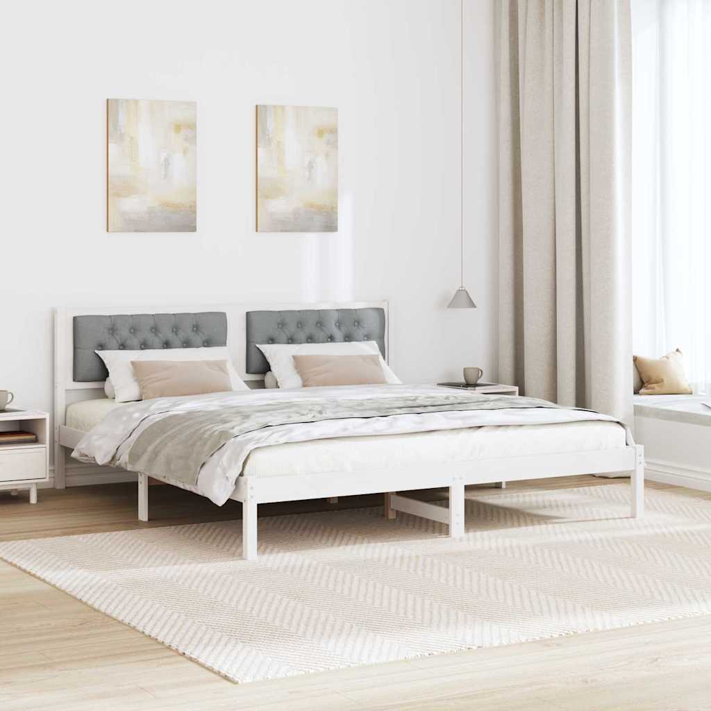 Estrutura da cama com cabeceira cinzento-claro 160 x 200 cm