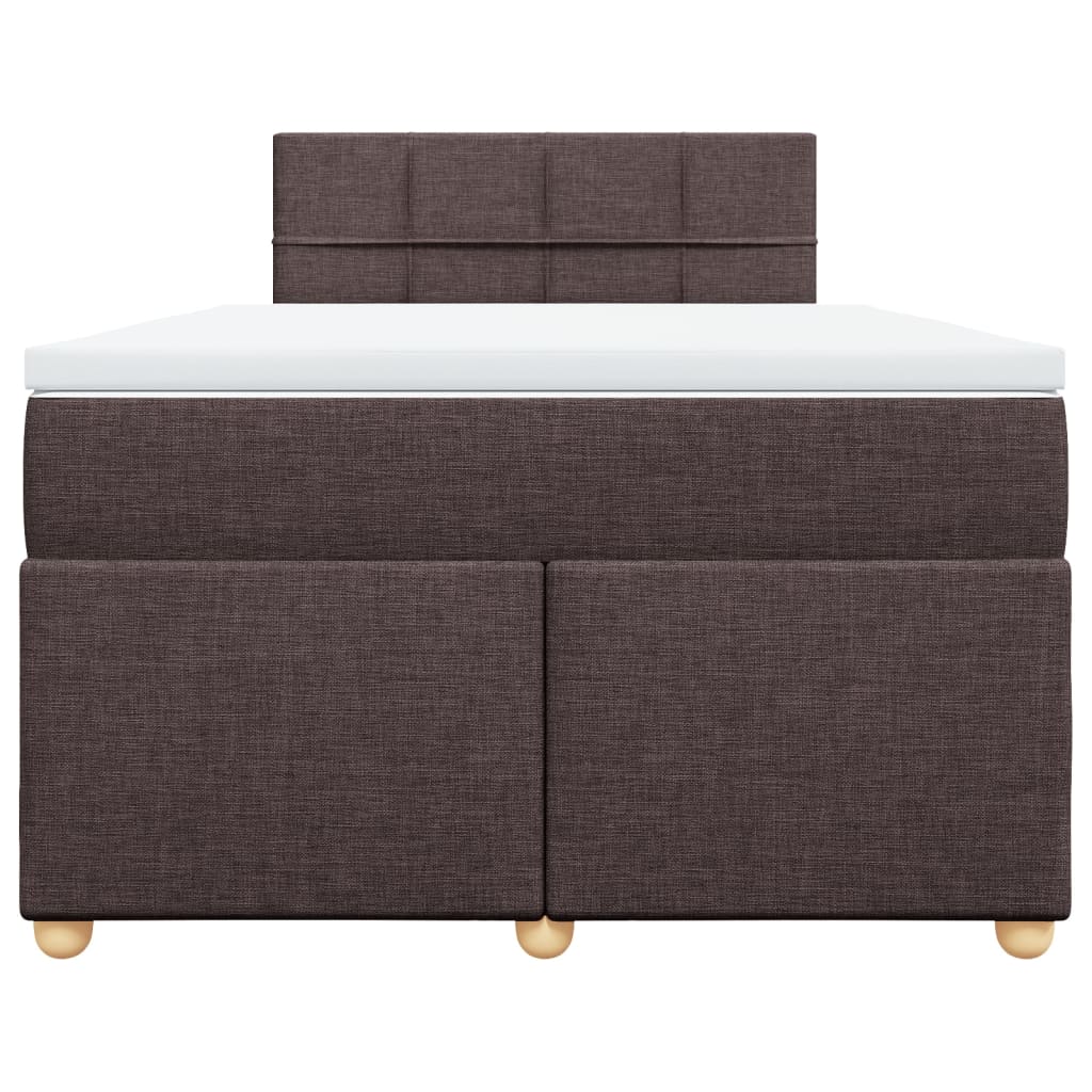 Cama boxspring com colchão 120x190 cm tecido castanho-escuro