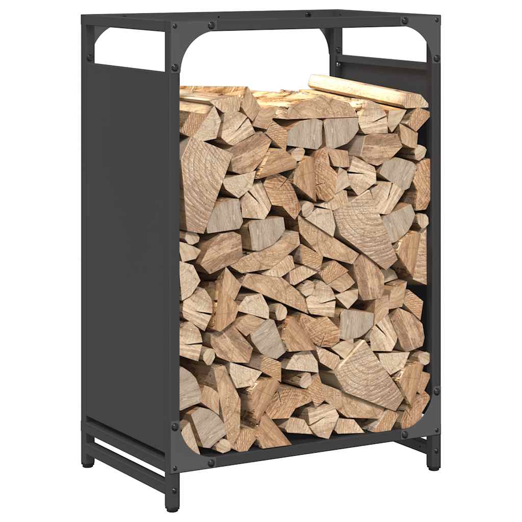 Suporte para lenha 44x28x65 cm aço laminado a frio preto