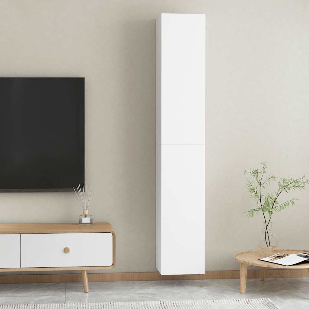 Móveis de TV 2 pcs 30,5x30x90 cm derivados de madeira branco