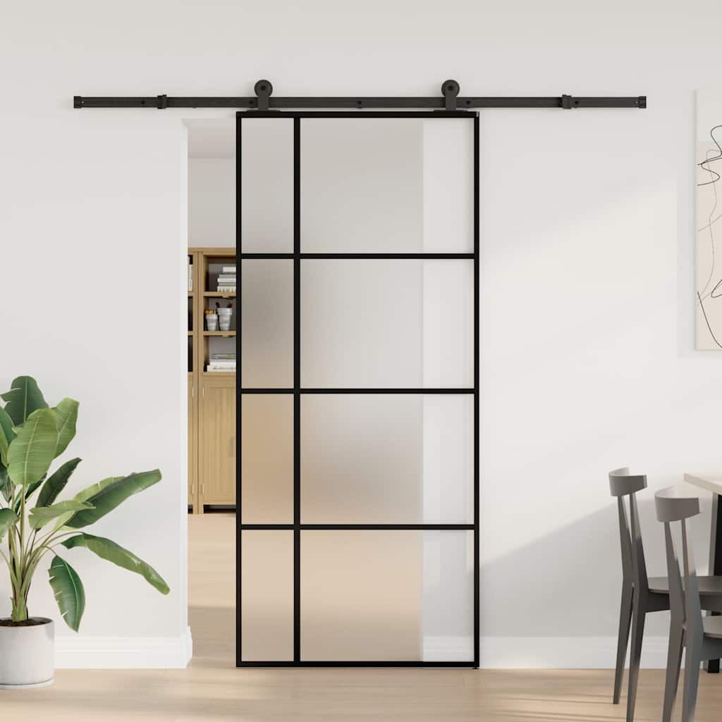 Porta deslizante c/ conj. ferragens 90x205cm vidro esg/alumínio