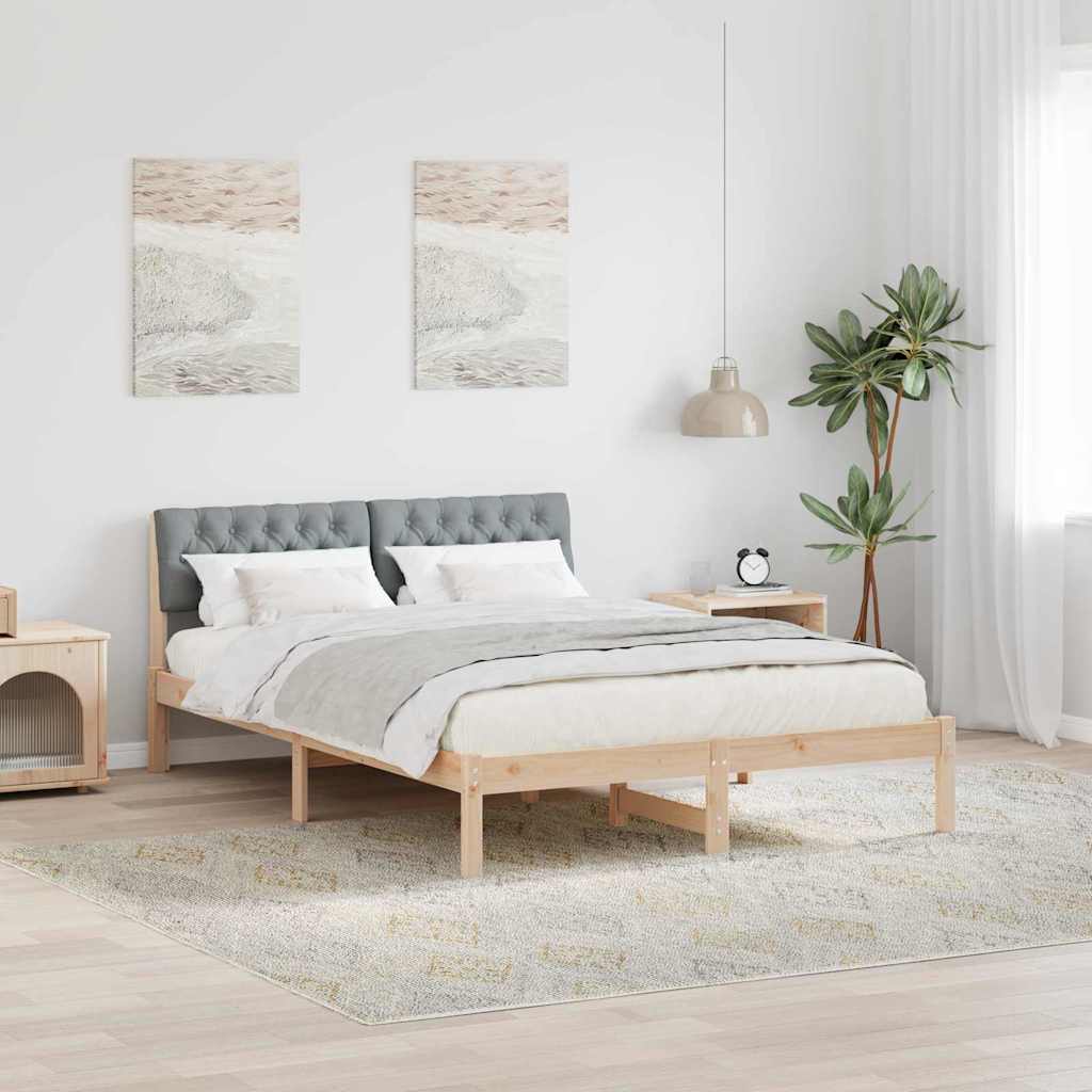 Estrutura da cama marrom e cinza claro 140 x 190 cm