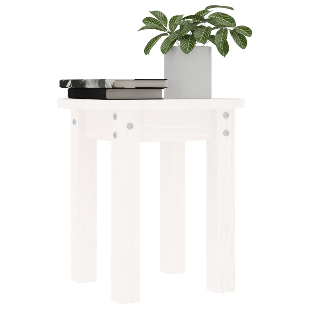 Mesa de centro ø 35x35 cm madeira de pinho maciça branco