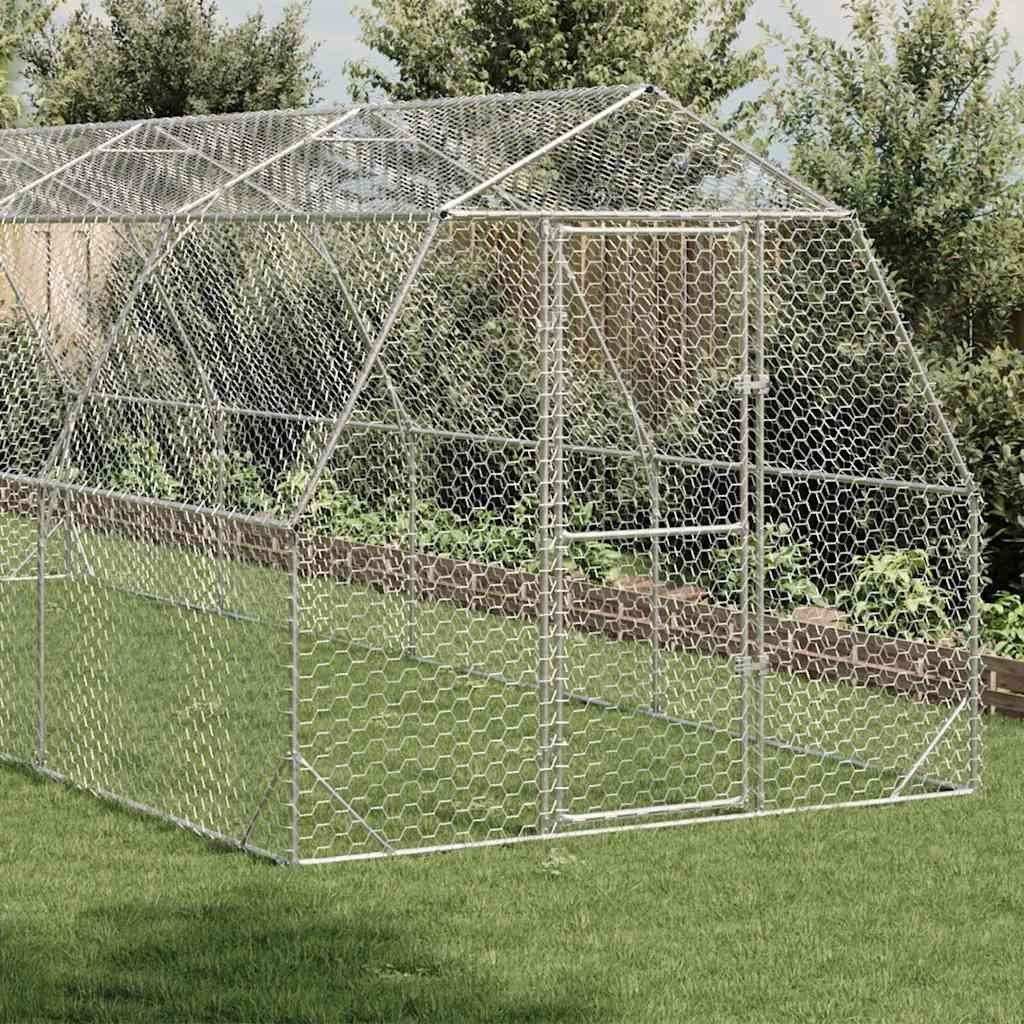 Corrida de galinhas 2,5x8x2,25 m aço galvanizado